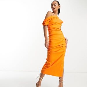 ASOS Vibrant Orange One Shoulder Dress